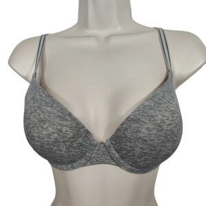 Victorias Secret Where Everywhere Push Up Pigeonnant Bra Gray Size 32DD FLAW